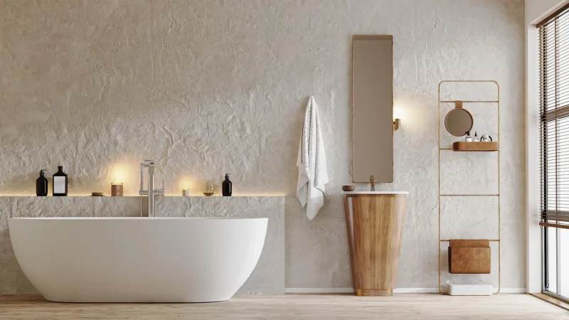 Modern bathroom remodel showcasing elegant fixtures and stylish design in Manchester, New Hampshire.