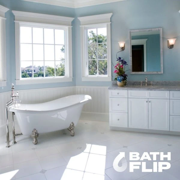 Visual representation of a one-day bath remodel showcasing modern design.